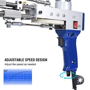 Cut Pile Rug Tufting Gun, Electric Carpet Weaving Flocking Machine Handheld Knitting Rug Gun Machine Starter Kit 100V-240V 7-19mm