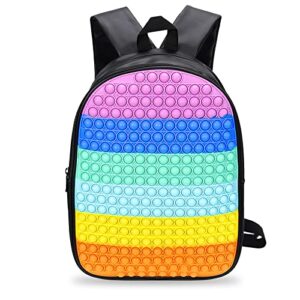 fidget backpack for boys girls pop-on-it backpack for school silicon pop bubble book bags for kids teenagers with padded bottle side pockets