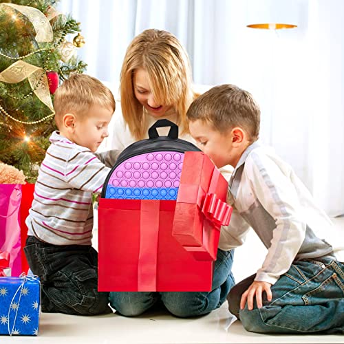 Fidget Backpack for Boys Girls Pop-On-It Backpack for School Silicon Pop Bubble Book Bags for Kids Teenagers with Padded Bottle Side Pockets