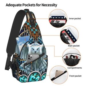Native Southwest American Indian Sling Bag,Multipurpose Shoulder Bags Travel Hiking Chest Backpack for Women Men