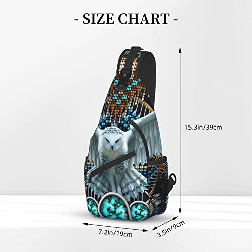 Native Southwest American Indian Sling Bag,Multipurpose Shoulder Bags Travel Hiking Chest Backpack for Women Men