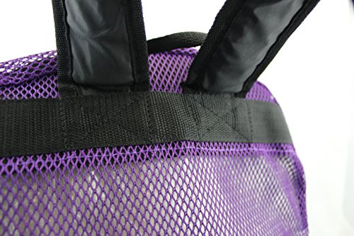Travel Sport Transparent See Through Mesh Backpack/School Bag (Purple)