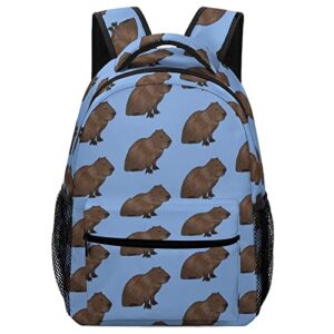 cute capybara funny backpack shoulders bookbag travel laptop daypack
