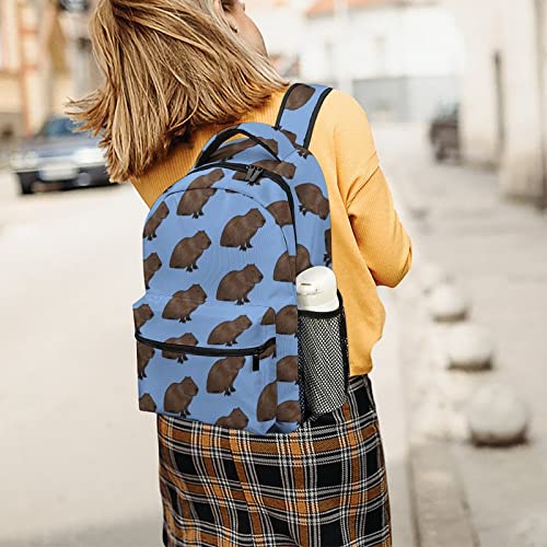 Cute Capybara Funny Backpack Shoulders Bookbag Travel Laptop Daypack