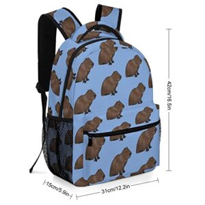 Cute Capybara Funny Backpack Shoulders Bookbag Travel Laptop Daypack