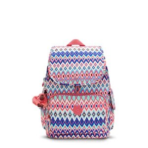 kipling women’s city pack backpack, lightweight versatile daypack, nylon school bag, abstract mix, 12.5”l x 14.5”h x 7.25”d