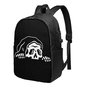 kireyi lurking class by sketchy tank demons backpack fashionable computer bag with usb charging port for student travel