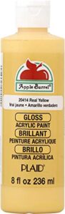 apple barrel gloss acrylic paint in assorted colors (8 oz), gloss real yellow