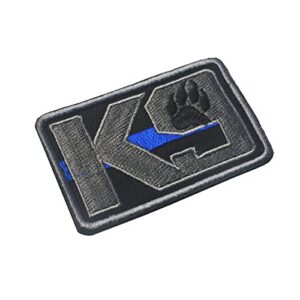 Veelkrom K9 & Crossbone Killer Attack Police Dog Fastener Patch Embroidered Army Swat Morale Hook Loop Backing Tactial Badge Swat for Service Animal Vest (K9 Blue line)