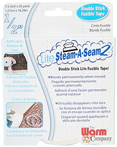 Warm Company Lite Steam-A-Seam 2 Double Stick Fusible Web: 1/2x20 Yds