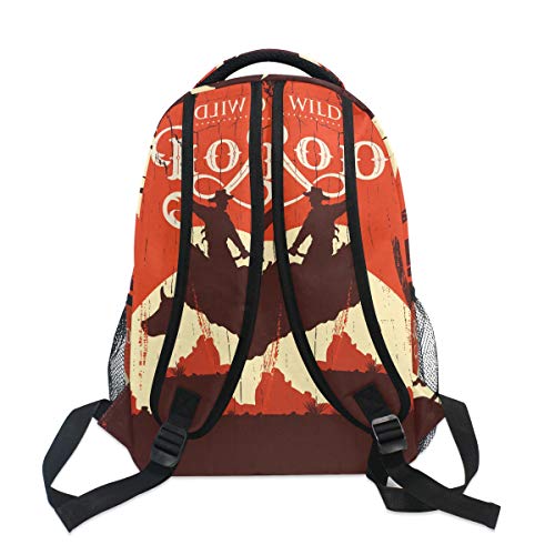 Wild West RODEO Daypack Backpack School College Travel Hiking Fashion Laptop Backpack for Women Men Teen Casual Schoolbags Canvas