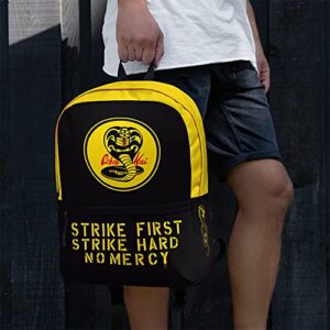 Ripple Junction Cobra Kai Strike First Strike Hard No Mercy Black Backpack Officially Licensed