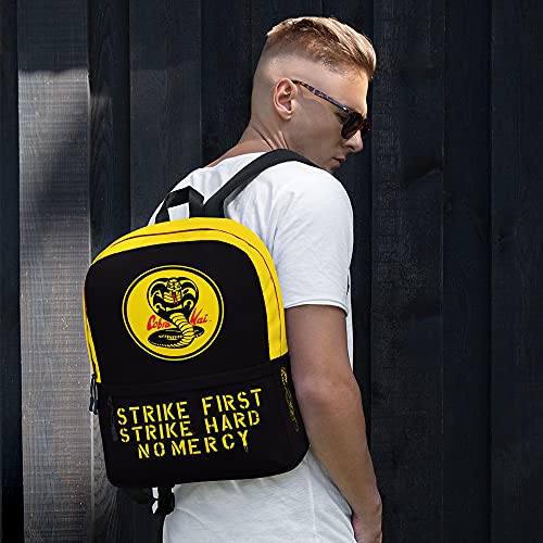 Ripple Junction Cobra Kai Strike First Strike Hard No Mercy Black Backpack Officially Licensed