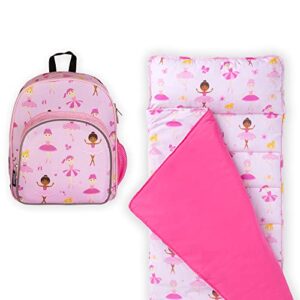 wildkin 12 inch backpack bundle with original nap mat (ballerina)