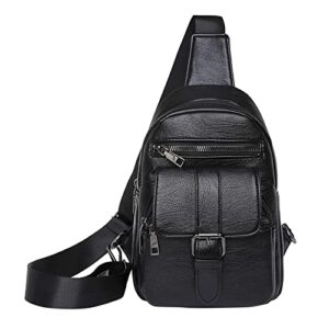 2023 chest bag for women crossbody bag in leather with pockets waterproof sling bag trendy shoulder backpack for travel