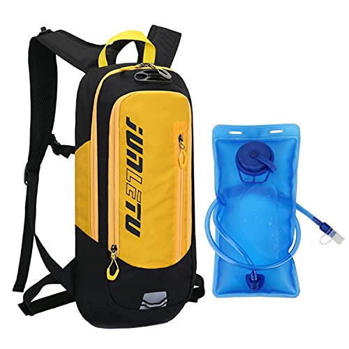 Croogo Bike Backpack Mountain Biking Daypack Water Rucksack Cycling Hiking Skiing Mtb Pack 2L Water Bladder,Yellow-SD-OT04