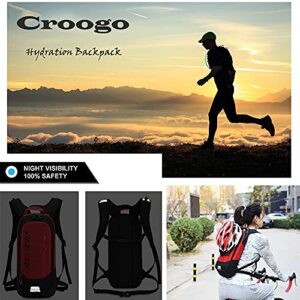 Croogo Bike Backpack Mountain Biking Daypack Water Rucksack Cycling Hiking Skiing Mtb Pack 2L Water Bladder,Yellow-SD-OT04