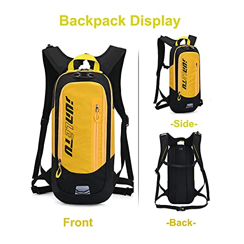 Croogo Bike Backpack Mountain Biking Daypack Water Rucksack Cycling Hiking Skiing Mtb Pack 2L Water Bladder,Yellow-SD-OT04