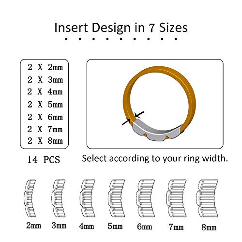 Coopache 2 Styles Invisible Ring Size Adjuster for Loose Rings – Ring Guard, Ring Sizer, 11 Sizes Fit for Man and Woman Ring