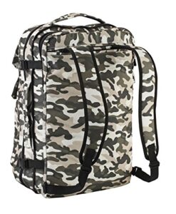 cabin max riga 55x40x20cm lightweight carry-on business backpack and holdall 15 1/2” laptop and tablet compartments – ideal for commuters and travellers (camo)