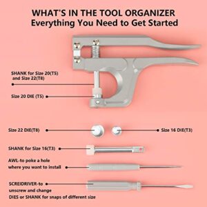 Craftown Plastic Snaps and Snap Pliers All in One Starter Kit with Snap Pliers, T5 1.2cm Plastic Buttons, and Crafting Accessories for DIY Projects, Includes a Storage Box