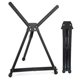 falling in art aluminum 15″ to 21″ tabletop easel display, black tripod with rubber feet, holds canvas, paintings, books, photos, signs