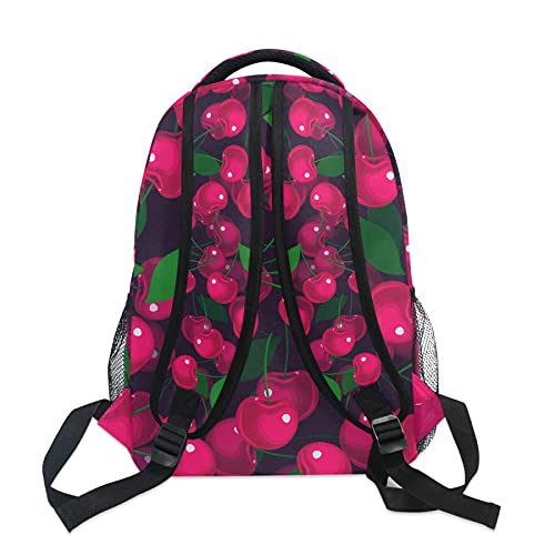 ALAZA Red Cherry on Black Unisex Schoolbag Travel Laptop Bags Casual Daypack Book Bag