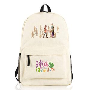 moyooe anime kamisama kiss backpack cosplay unisex tomoe nylon shoulders bags mochila beige 2