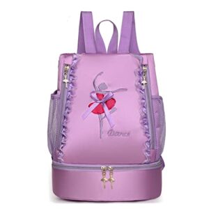 iiniim girls ballet backpack princess dancing rucksack kids latin dancing bags gym outdoor travel school backpack type a purple one size