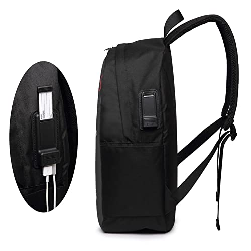 Ice Heavy Nine Metal Kills Backpack with USB Charging/Headphone Port Laptop Bag Student Shoulders Daypack Basic Unisex Lightweight Backpack for Boy&Girl&Men&Women with Bottle Side Pockets 17 IN