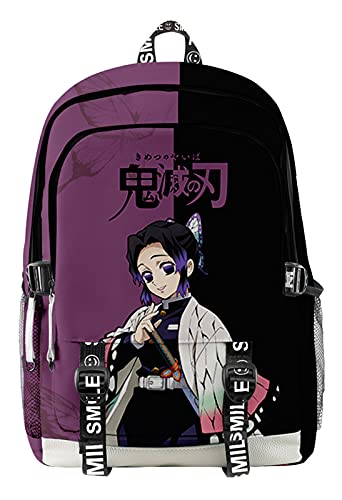 HANDAFA Anime Nezuko Print Bag Large Capacity Backpack Manga Cosplay Daypack (Shinobu)