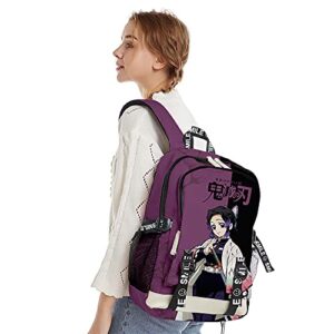 HANDAFA Anime Nezuko Print Bag Large Capacity Backpack Manga Cosplay Daypack (Shinobu)