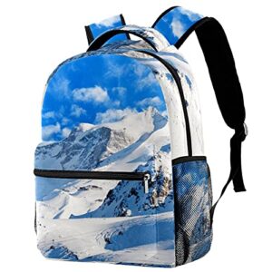 snowy winter landscape of a ski resort backpack students shoulder bags travel bag college school tote backpacks