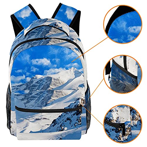 Snowy Winter Landscape Of A Ski Resort Backpack Students Shoulder Bags Travel Bag College School Tote Backpacks