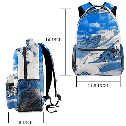 Snowy Winter Landscape Of A Ski Resort Backpack Students Shoulder Bags Travel Bag College School Tote Backpacks