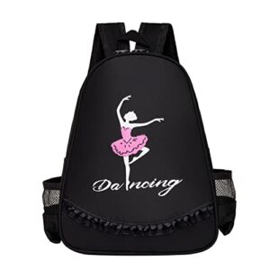 iiniim girls kids ballet bag backpack dance shoulder bag ballerina dancing bag outdoor travel bag black one size