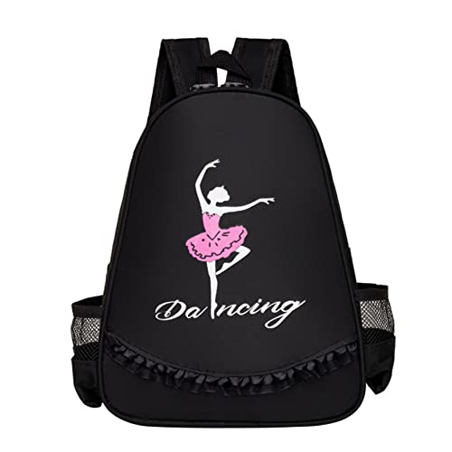 iiniim Girls Kids Ballet Bag Backpack Dance Shoulder Bag Ballerina Dancing Bag Outdoor Travel Bag Black One Size