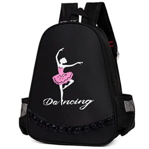 iiniim Girls Kids Ballet Bag Backpack Dance Shoulder Bag Ballerina Dancing Bag Outdoor Travel Bag Black One Size