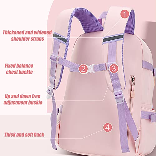 Bunny Backpack, Kawaii Bunny Backpack for Girls, Large Capacity Waterproof Kawaii Bookbag for Grades 1-6 (Purple, Large)