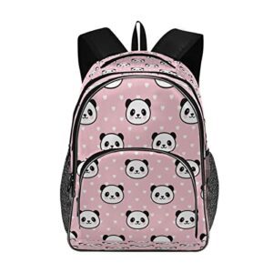 panda face backpack for girls,pink schoolbag bookbags travel bag daypack for kids student teenagers