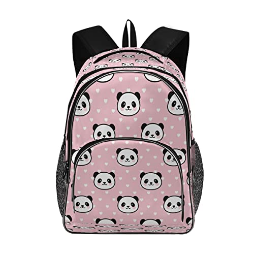 Panda Face Backpack for Girls,Pink Schoolbag Bookbags Travel Bag Daypack for Kids Student Teenagers