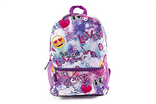 Fab Starpoint Unicorn Backpack for Girls with Headphones – Large, 16 inch, Girls School Backpack Set