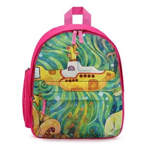 yellow submarine backpack for girls boys lightweight shoulder bag daypack with adjustable strap for school travel
