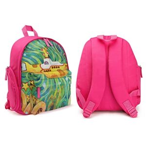 Yellow Submarine Backpack For Girls Boys Lightweight Shoulder Bag Daypack With Adjustable Strap For School Travel