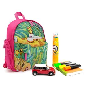 Yellow Submarine Backpack For Girls Boys Lightweight Shoulder Bag Daypack With Adjustable Strap For School Travel