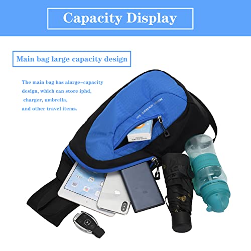 YESYBC Crossbody Sling Backpack Small Waterproof Hiking Bag Sling Bag for Women Travel (Black)