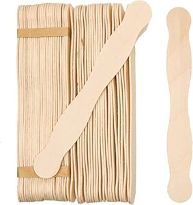 wooden 8″ fan handles, wedding programs, or paint mixing, pack 100, jumbo craft popsicle sticks for auction bid paddles, wooden wavy flat stems for any diy crafting supplies kit, by woodpeckers