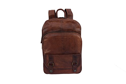 Vintage Leather Backpack Shoulder Bag Fits 13 Inch MacBook / Laptop | Men Women Office Rucksack | Unisex Teens College School Book Bags