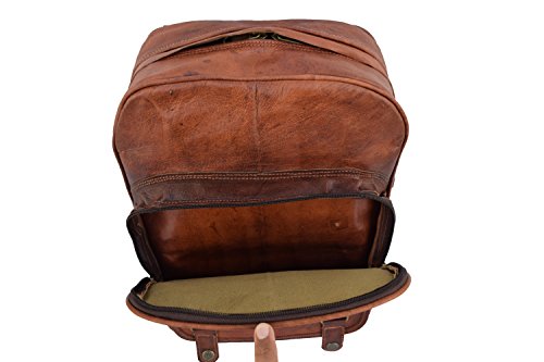 Vintage Leather Backpack Shoulder Bag Fits 13 Inch MacBook / Laptop | Men Women Office Rucksack | Unisex Teens College School Book Bags