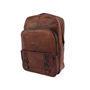 Vintage Leather Backpack Shoulder Bag Fits 13 Inch MacBook / Laptop | Men Women Office Rucksack | Unisex Teens College School Book Bags